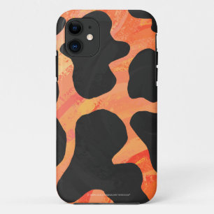 Coque iPhone 11 Impression noire et orange de vache