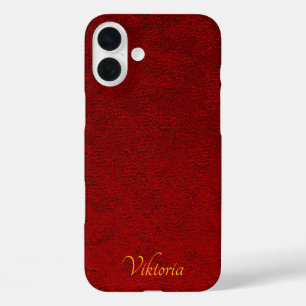 Coques iPhone 16 Plus Impression personnalisée en velours de Crimson roy