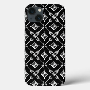 Etui iPhone 13 Impression Tribal Arrow noir et blanc