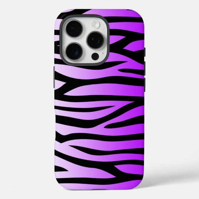 Coques Case-Mate iPhone Impression Zèbre violet et noir (Verso)