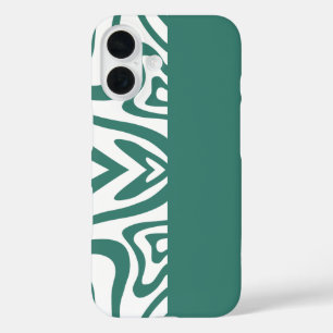 Coques iPhone 16 imprimé abstrait vert avec boîtier de téléphone ve
