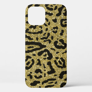 Case-Mate iPhone Case Imprimé animal de léopard guépard noir paillettes 