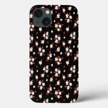 imprimé floral de marguerite noire