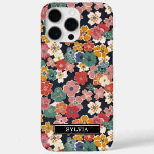 Coques iPhone 16 Pro Max Imprimé floral japonais coloré monogrammé