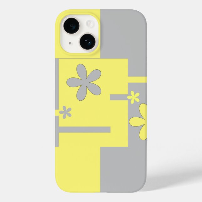 Coques Case-Mate iPhone imprimé gris et jaune, (Verso)