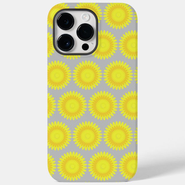 Coques Case-Mate iPhone imprimé gris et jaune, (Verso)