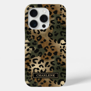 Coque iPhone 15 Pro Imprimé Léopard Camo Monogrammé