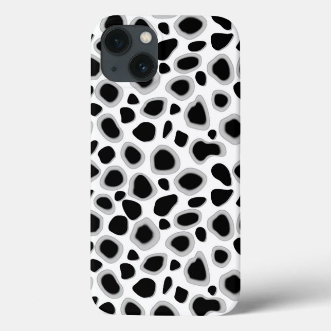Coques Case-Mate iPhone Imprimé léopard - Noir et Blanc (Verso)