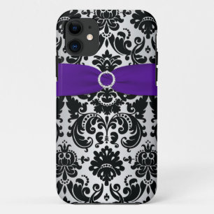 Case-Mate iPhone Case IMPRIMÉ RIBBON noir violet argent Damask iPhone 5