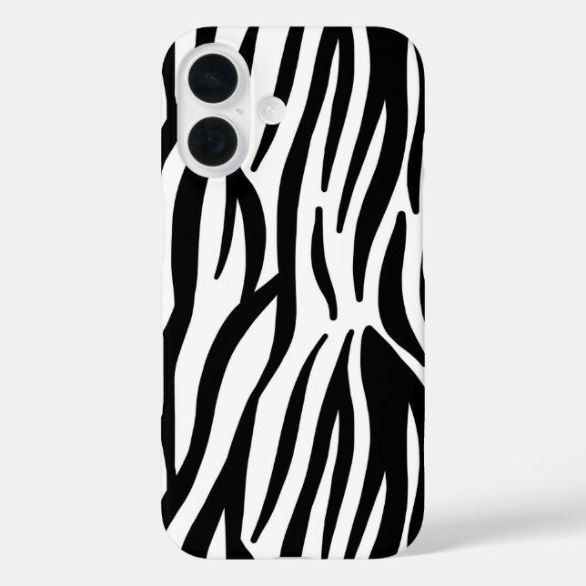 Coques Case-Mate iPhone imprimé zèbre noir blanc (Verso)