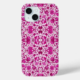 COQUE POUR iPhone 15 IMPRIMER ARTISANAT TROPICAL VINTAGE ROSE