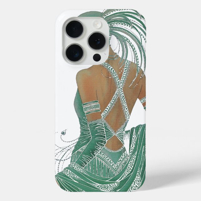 Coques Case-Mate iPhone Imprimer vintage Ladies Gogo Green Art (Verso)