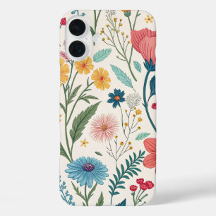 COQUES iPhone 16 PLUS IMPRIMÉS INTRIQUÉS DE FLEURS SAUVAGES