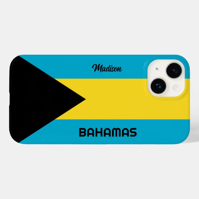 Coques Case-Mate iPhone Indicateur Bahamas du nom personnalisé (Verso (horizontal))