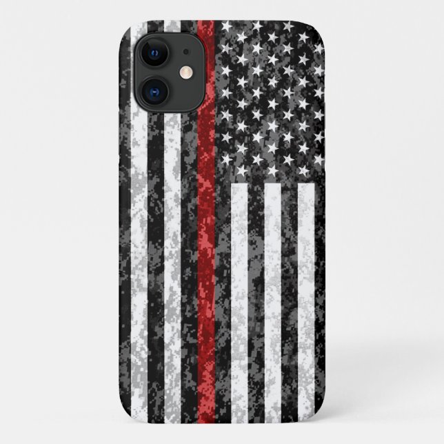 Coques Case-Mate iPhone Indicateur Camo de la ligne rouge mince (Dos)