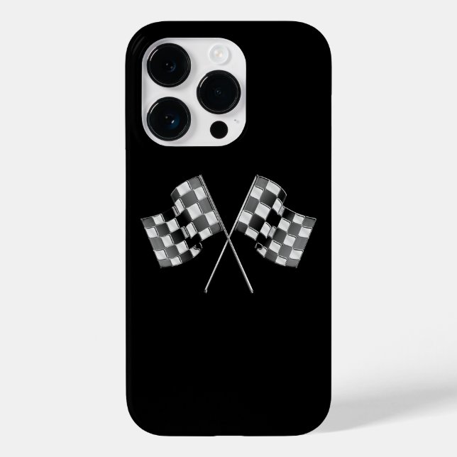 Coques Case-Mate iPhone Indicateurs de course Chrome sur noir (Verso)