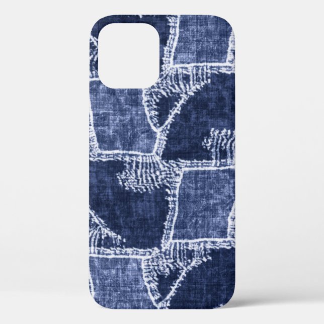Coques Case-Mate iPhone Indigo Patchwork : Texturé Checked Elegance (Verso)