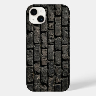 Coque Pour iPhone 14 Plus Industrial Black Brick Wall Texture iPhone Case