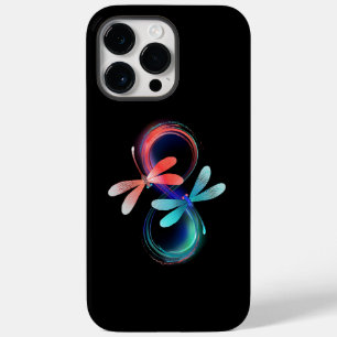 Coque Pour Pour iPhone 14 Pro Max Infini avec des libellules lumineuses