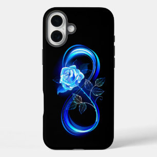 Coques iPhone 16 Plus Infini lumineux avec rose bleue