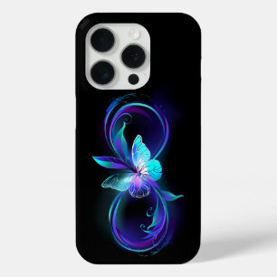 Coque iPhone 15 Pro Infinité brillante avec papillon magique