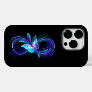 Coque Pour iPhone 14 Pro Infinité brillante avec papillon magique