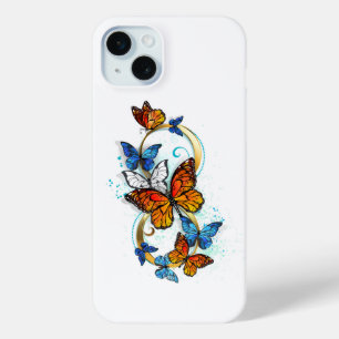 Coque iPhone 15 Mini Infinité de papillons monarques