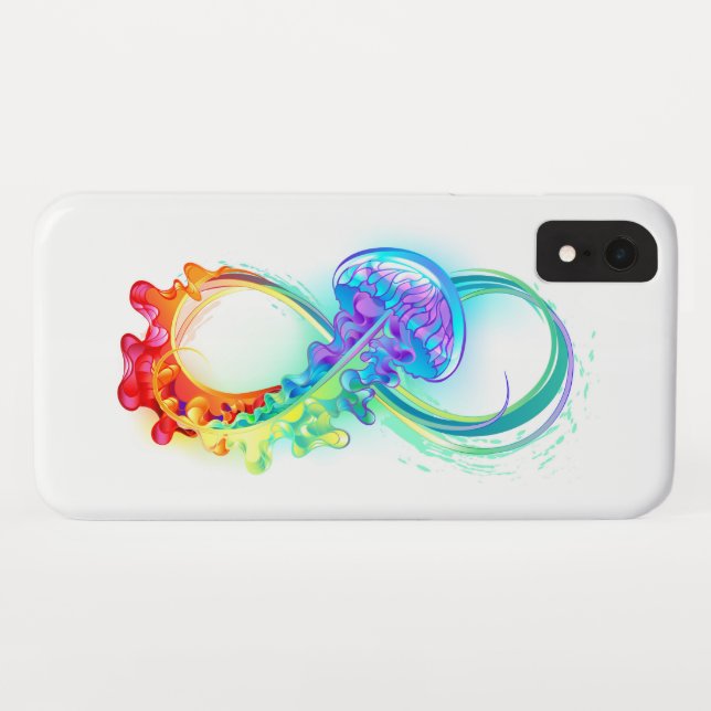 Coques Case-Mate iPhone Infinity avec Rainbow Jellyfish (Dos (Horizontal))