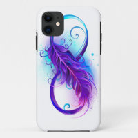 Infinity with purple feather