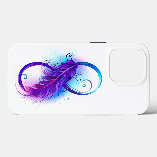 Coques Case-Mate iPhone Infinity with purple feather (Verso (horizontal))