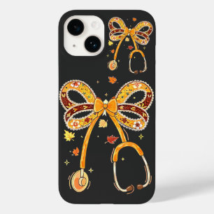 Coque Pour iPhone 14 Infirmière Citrouille rétro Vie Stethoscope Automn