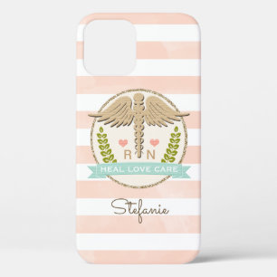 Case-Mate iPhone Case Infirmière Coral et Aqua Caduceus