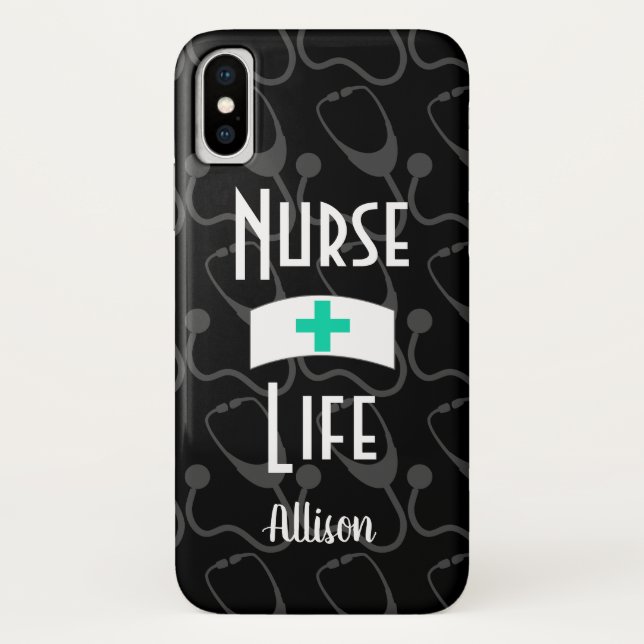 Coques Case-Mate iPhone Infirmière Stethoscope Motif Médicale Personnalisé (Dos)