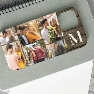 Case-Mate iPhone Case Initiale géante 6 Photo Collage Bois Rustique
