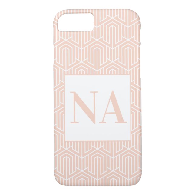 Coques Case-Mate iPhone Initiale géométrique Pastel / monogramme (Dos)