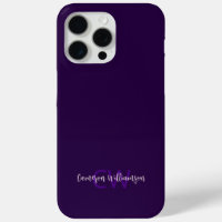 Initiale Nom Minimaliste Solide Profond Violet