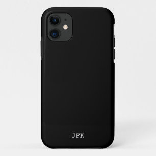 Case-Mate iPhone Case Initiales blanches solides noirs modernes personna