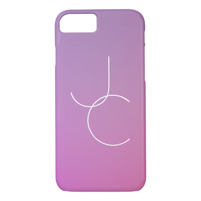 Coques Case-Mate iPhone Initiales de chevauchement modernes 2 | Ombre rose (Dos)