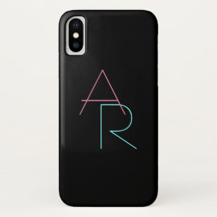 Case-Mate iPhone Case Initiales de chevauchement modernes   Rose Turquoi
