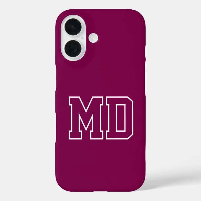 Coques Case-Mate iPhone Initiales de monogramme universitaire de vin de co (Verso)