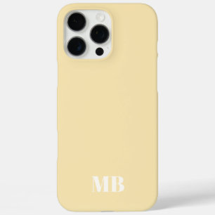 Coques iPhone 16 Pro Max initiales du nom monographique unique jaune et bla