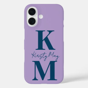 Coques iPhone 16 Initiales modernes minimes Nom Personnaliser