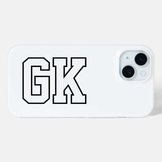 Coques Case-Mate iPhone Initiales Monogramme Noir Blanc Moderne (Verso (horizontal))