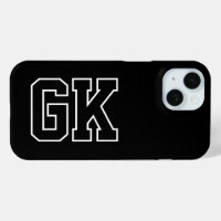 Initiales Monogramme Noir Blanc Moderne