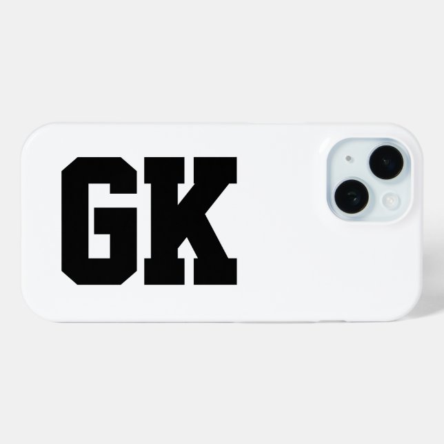 Coques Case-Mate iPhone Initiales Monogramme Noir Blanc Moderne (Verso (horizontal))