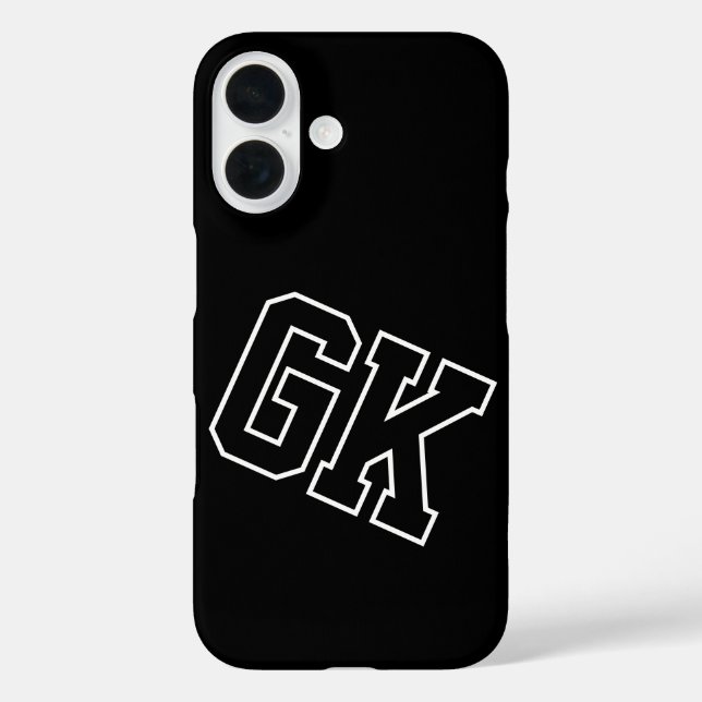 Coques Case-Mate iPhone Initiales Monogramme Universitaire Noir Blanc (Verso)