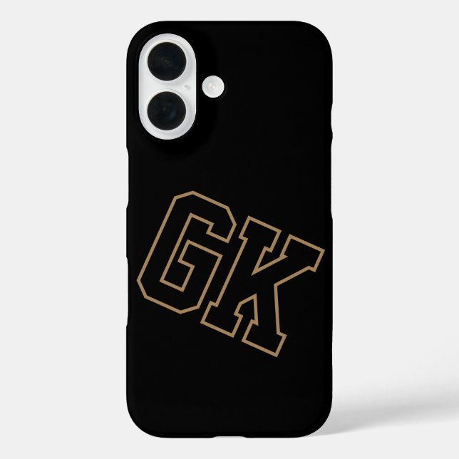 Coques Case-Mate iPhone Initiales Monogramme Universitaire Noir Or (Verso)