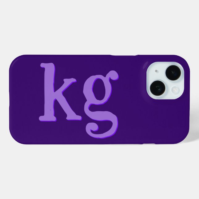 Coques Case-Mate iPhone Initiales Monogramme Violet Élégant Moderne (Verso (horizontal))