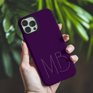 Coques iPhone 16 Pro Max Initiales Monogramme Violet Moderne Contemporain