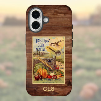 Coques iPhone 16 Initiales Monogrammes de l'ensemble de semences et